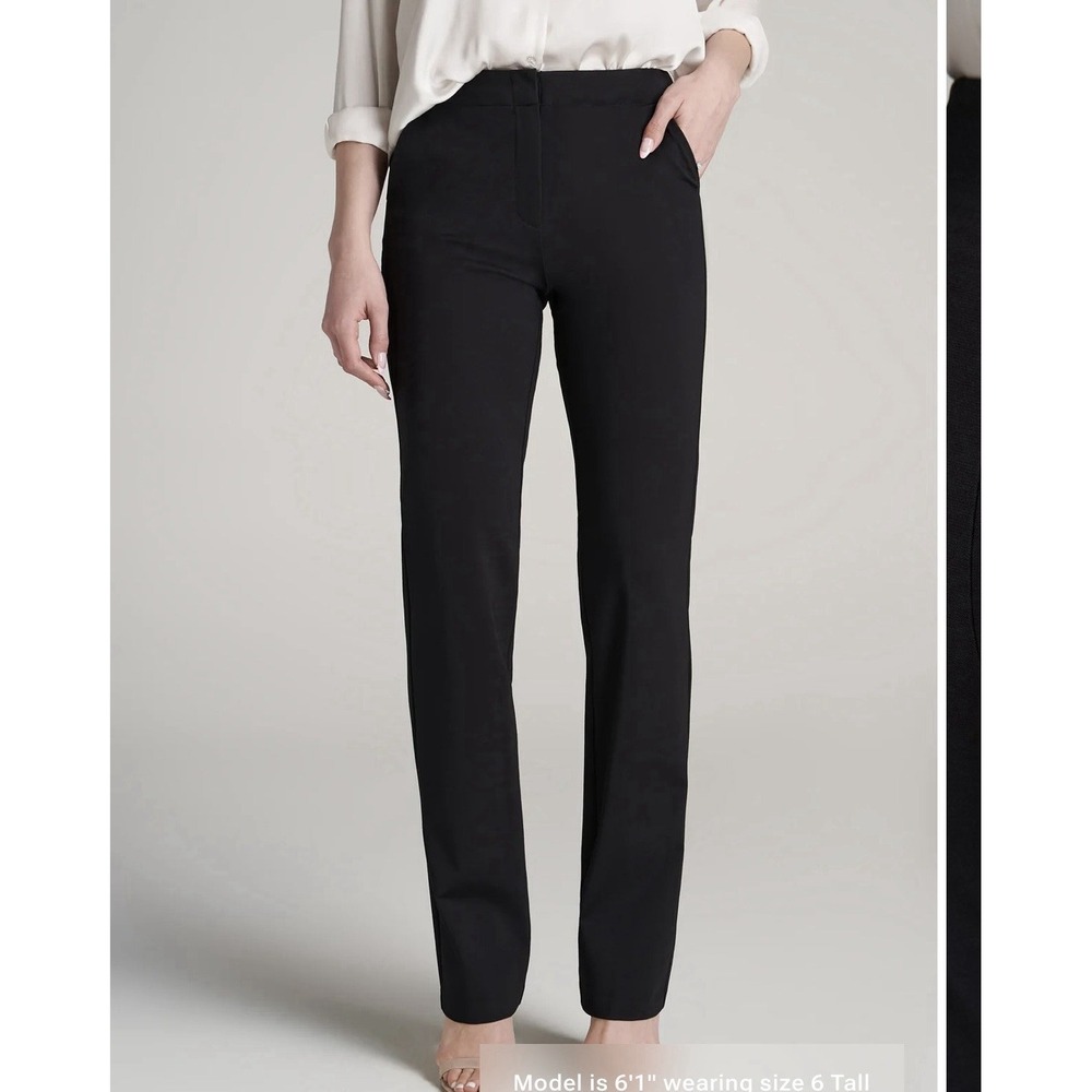 American Tall Freedom Flex 6 XT 37" Inseam Slim Straight Leg Dress Pants Black